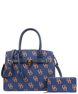 2 in 1 DD Classic Satchel Wallet Set DD6794W BLUE